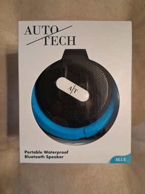 Auto Tech Portable Waterproof Bluetooth Speaker NIB 4X3.5 Inches